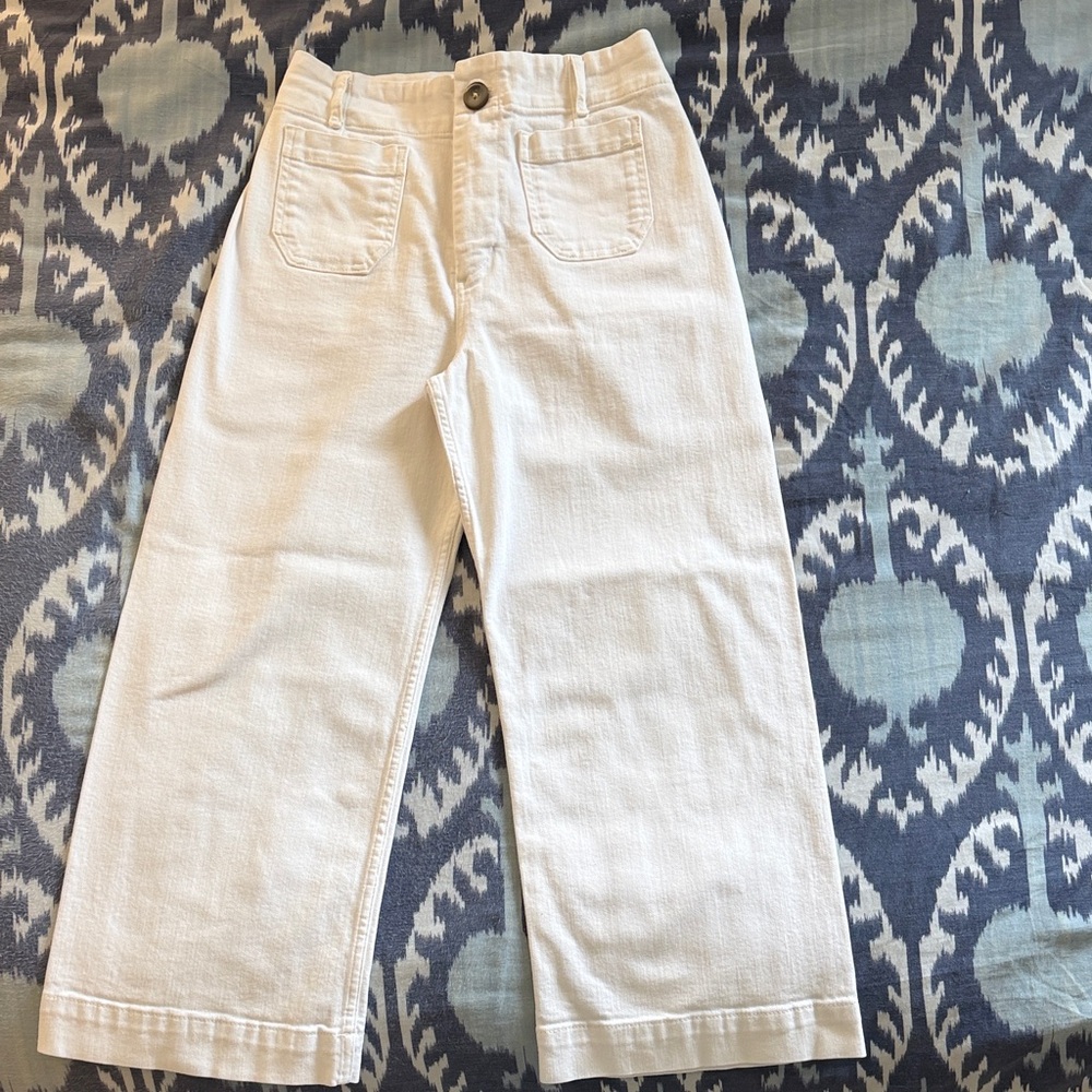 Maeve Colette Cream Wide Leg Jeans
